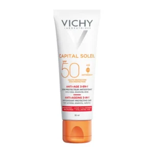Vichy Capital Soleil Anti-Ageing 3-in-1 Anti-wrinkle face cream for elasticity and radiance SPF50+, 50 ml