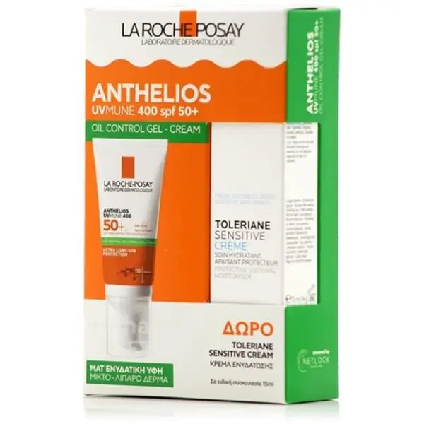 La Roche-Posay Промо Anthelios Матиращ гел-крем SPF50+ 50 мл + Хидратиращ крем за чувствителна кожа 15 мл