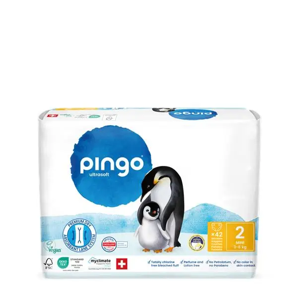 Pingo Ultrasoft Пелени Mini, размер 2 (3–6 кг), 42 броя
