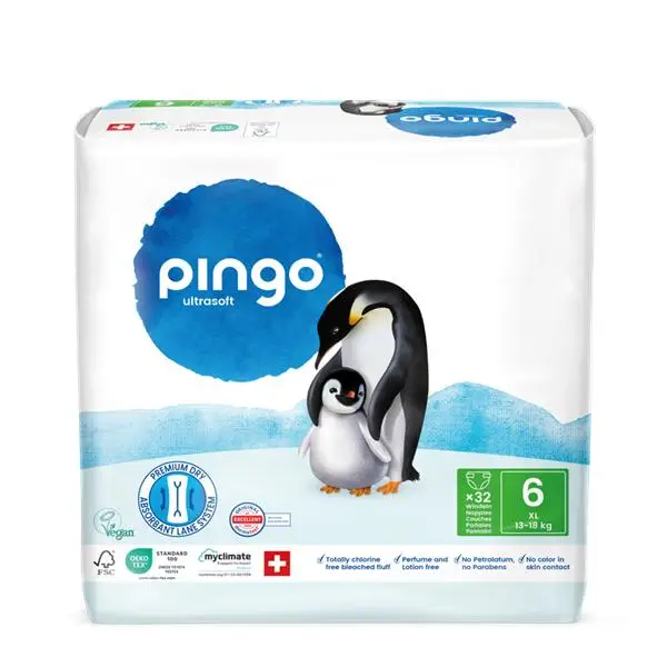 Pingo Ultrasoft Diapers XL, size 6 (13–18 kg), 32 pieces