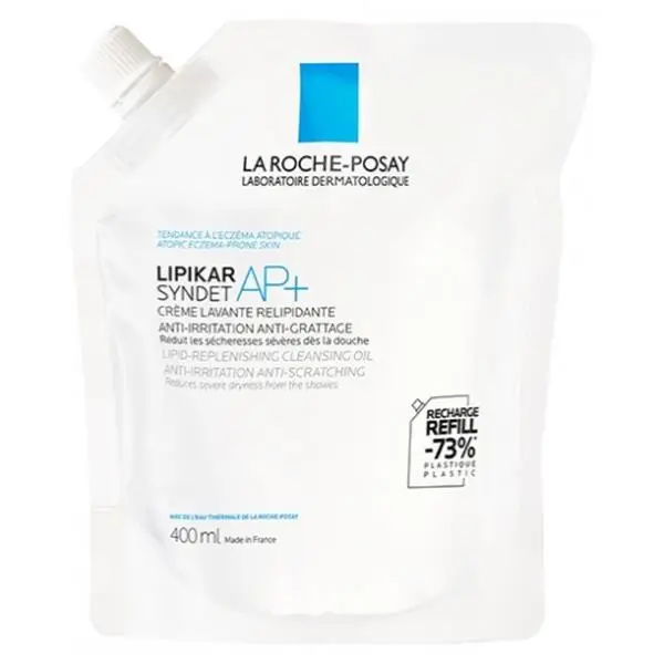 La Roche-Posay Lipikar Syndet AP+ Anti-irritation cleansing cream for the whole family - 400 ml, refill