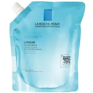 La Roche-Posay Lipikar Surgras Обогатен Почистващ лосион, за суха и чувствителна кожа, за цялото семейство, пълнител, 400 мл