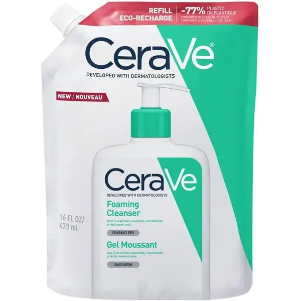 CeraVe Измиваща гел пяна,лице и тяло 473 мл, пълнител