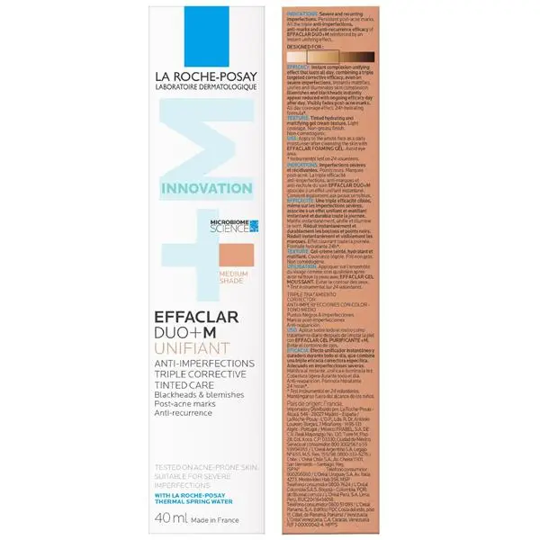 La Roche-Posay Effaclar Duo+M Unifiant Medium тройна коригираща грижа, оцветен 40 мл
