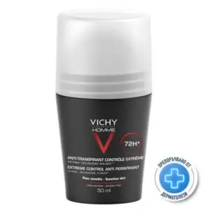Vichy Homme Рол-он дезодорант против изпотяване с ефект 72 ч - за мъже, 50 мл
