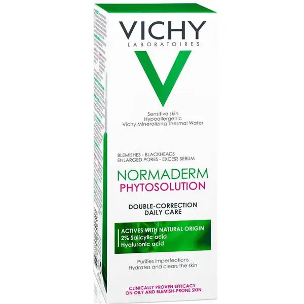 Vichy Normaderm Phytosolution Коригираща ежедневна грижа с двойно действие - мазна кожа, 50 мл