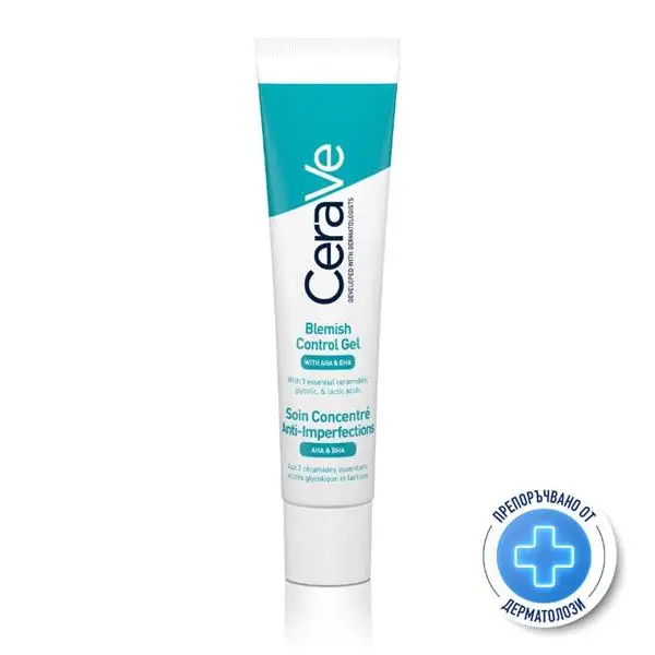 CeraVe Blemish Control Facial Gel for Acne-Prone Skin with AHA and BHA Acids - Night, 40 ml