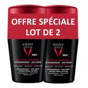 Vichy Homme Clinical Control Промо комплект Рол-он дезодорант 96 ч, 1+1, 2 × 50 мл