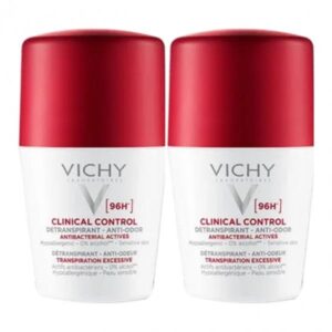 Vichy Clinical Control Промо комплект Антибактериален рол-он дезодорант 96 ч при обилно изпотяване, 2 × 50 мл