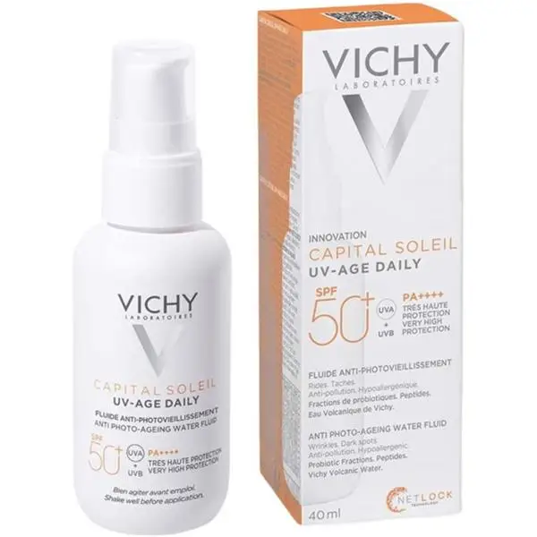 Vichy Capital Soleil UV-Age Daily Флуид против фотостареене SPF50+, 40 мл