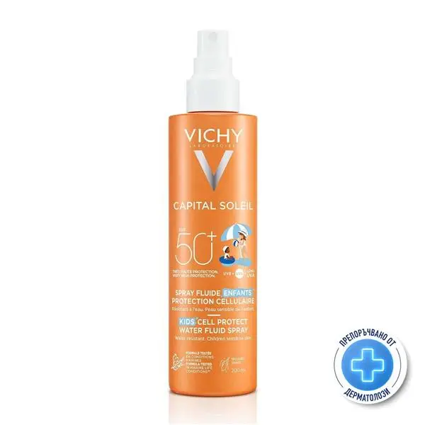 Vichy Capital Soleil Kids Cell Protect Fluid Spray for Children for Face and Body with Cellular Protection SPF50+, 200 ml