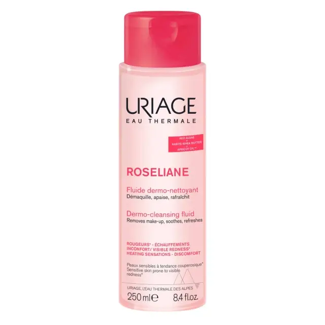 Uriage Roséliane Cleansing Fluid for Sensitive Skin with Redness, 250 ml