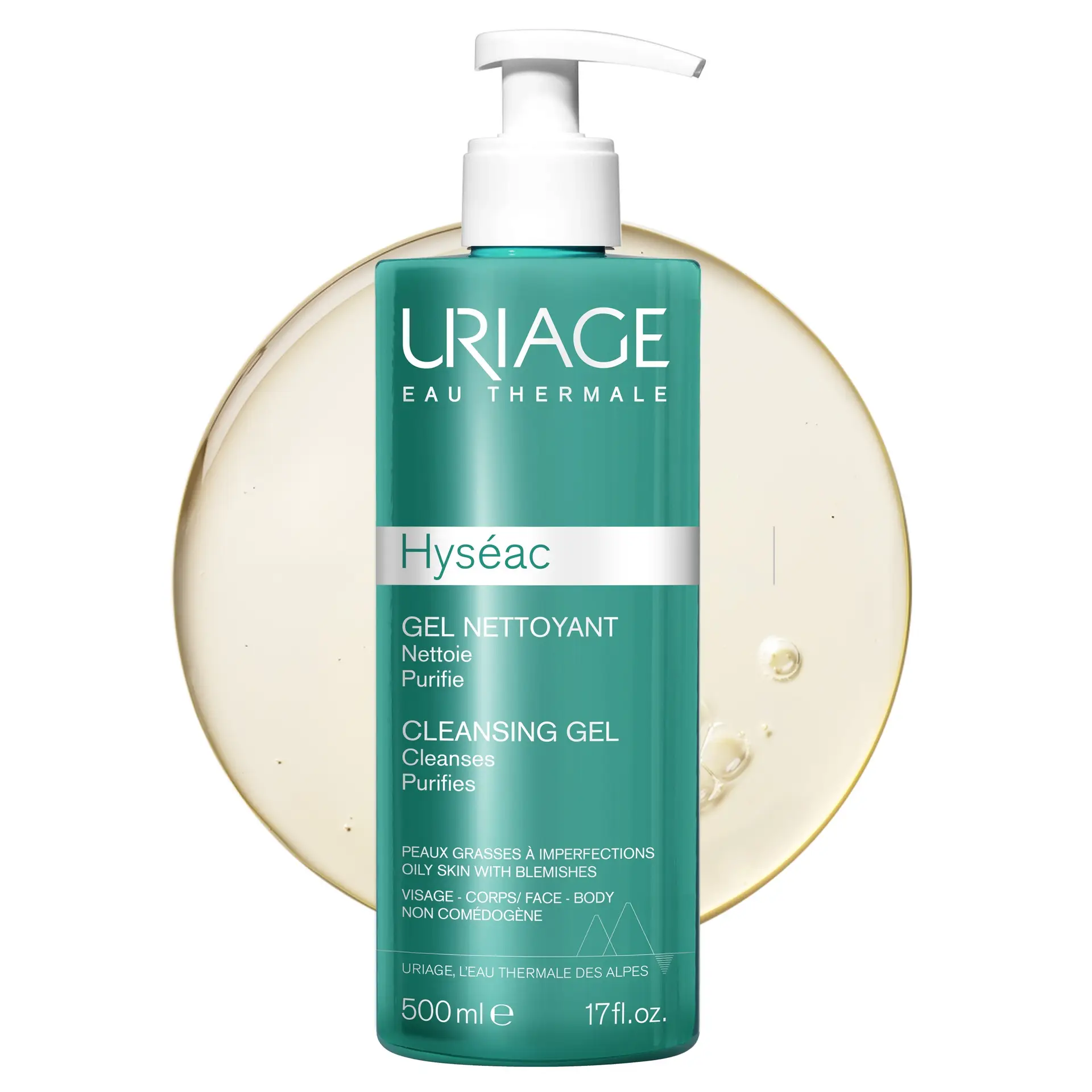Uriage Hyséac Почистващ гел за лице и тяло, 500 мл