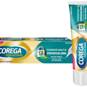 Corega (Корега) Ultra Фиксиращ крем за зъбни протези, мек ментов вкус, 40 г